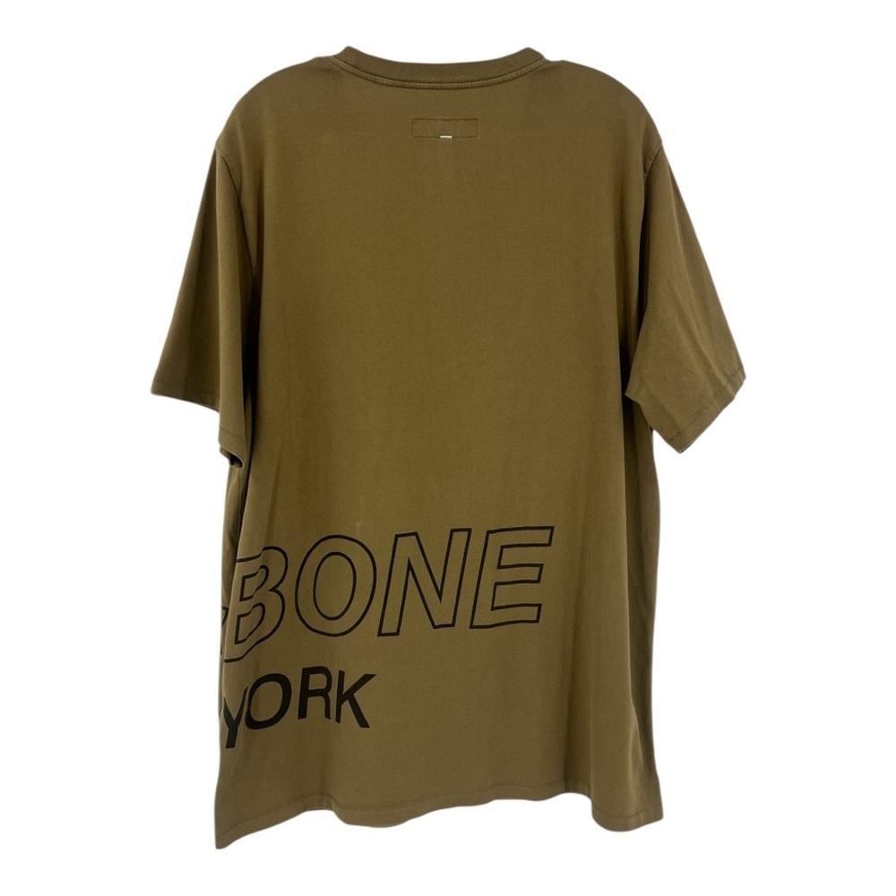 Rag & Bone New York Wrap Around Tee olive green graphic t-shirt SZ XL